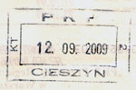 Stempel kasy biletowej stacji Cieszyn